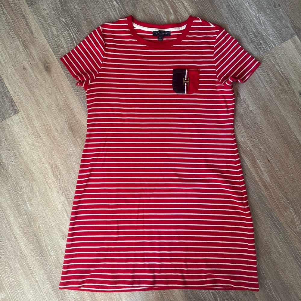 Tommy Hilfiger Red and White Striped Dress